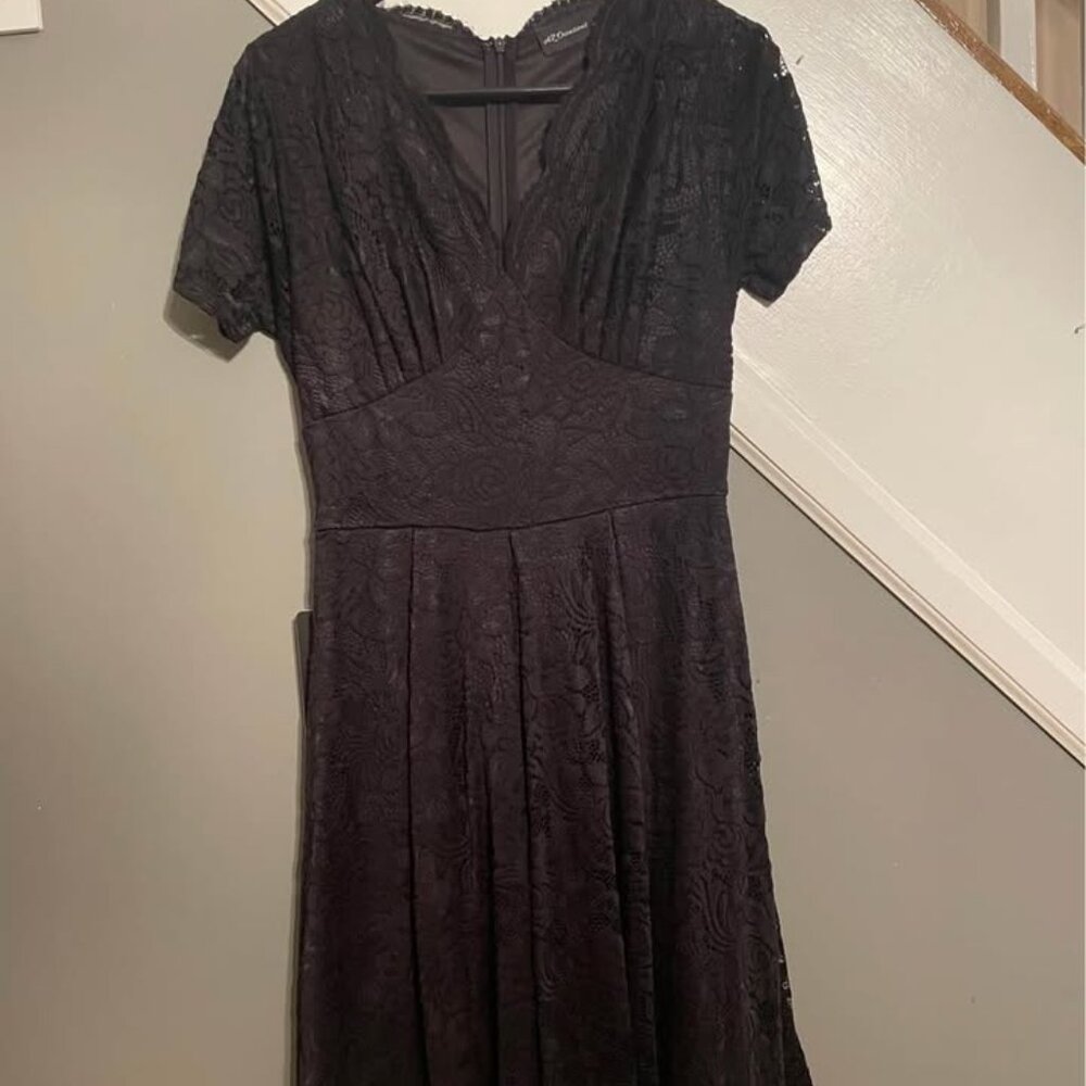 AZ Occassions Unfortgettable Black Lace Skater Dress